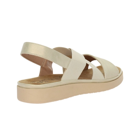 Bezowe eleganckie sandały damskie płaskie wsuwane Jezzi