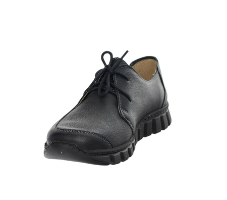 Czarne półbuty damskie skórzane szyte Helios 403