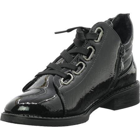 Jazzówki czarne półbuty damskie lakierowane Jezzi