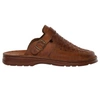 Skórzane brązowe klapki męskie zabudowane kościelne Łukpol