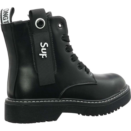 Ocieplane botki dziecięce czarne traperki Clibee