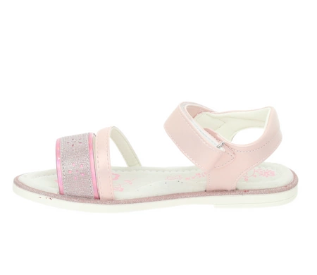 Różowe eleganckie sandały dla dziewczynki ze skórzaną wkładką American Club