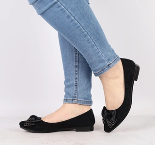 Baleriny damskie czarne zamszowe balerinki NEWS