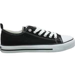 Czarne trampki szkolne z białą podeszwą sznurowane tenisówki halówki American Club