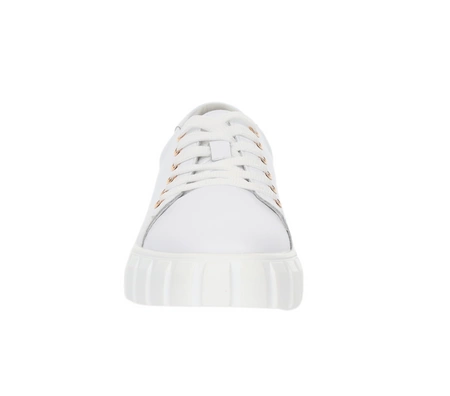 Białe skórzane sneakarsy damskie adidasy na platformie Jezzi