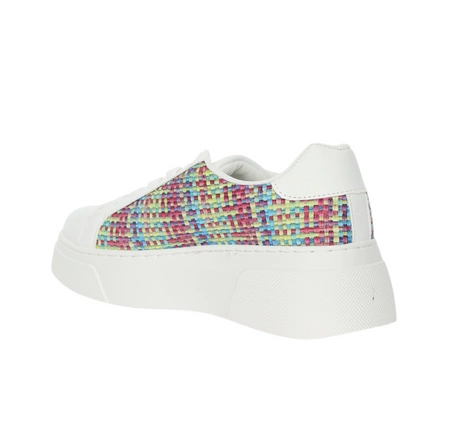 Modne kolorowe adidasy damskie sznurowane na białej platformie Mc Braun