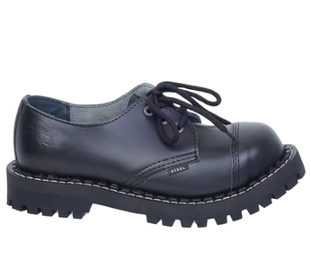 Glany niskie 3 dziury/ oczka derby skórzane STEEL 101/102