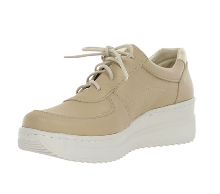 Skórzane beżowe adidasy damskie Helios