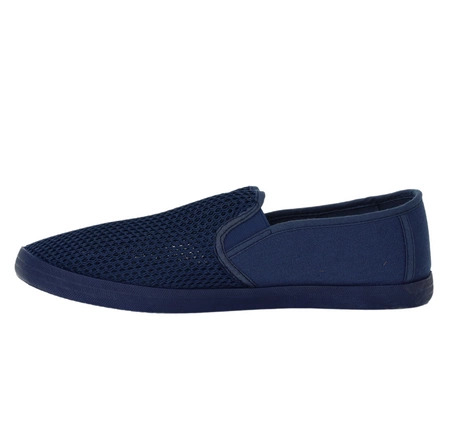 Granatowe trampki męskie tenisówki wsuwane slip-on NEWS