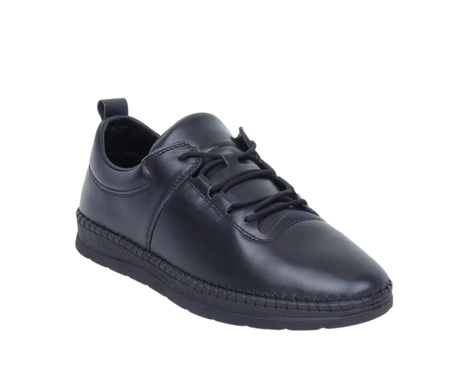 Czarne skórzane półbuty damskie komfortowe ze skóry naturalnej MODO