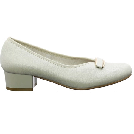 Czółenka białe damskie komfortowe Jezzi