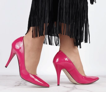 Fuksjowe szpilki lakierowane Polskie JUMA