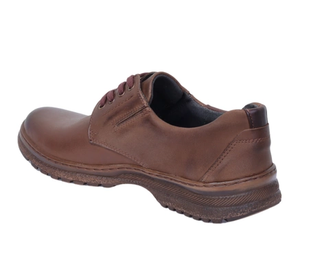 Brązowe skórzane półbuty męskie eleganckie porządne Activ