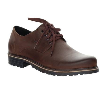Brązowe skórzane półbuty męskie trapery niskie derby POLBUT