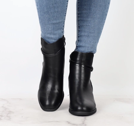 Eleganckie i wygodne botki damskie ocieplane na zamek na obcasie Jezzi