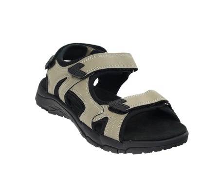 Męskie sandały na rzepy sportowe z czarną skórzaną wkładką American