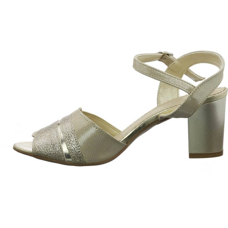 Sandały skórzane na obcasie Polskie Gino Fabiani