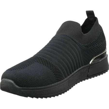 Czarne sneakersy damskie wsuwane NEWS