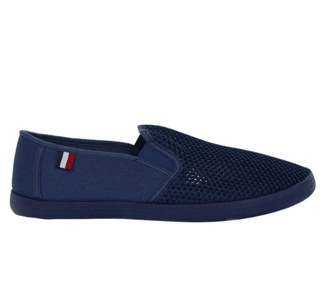 Granatowe trampki męskie tenisówki wsuwane slip-on NEWS