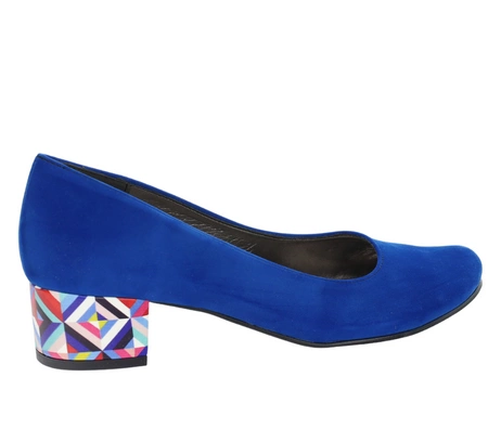 Chabrowe czółenka damskie na modnym szerokim obcasie Lily od Azali