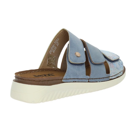 Eleganckie i zdrowotne klapki damskie płaskie na rzepy Jezzi