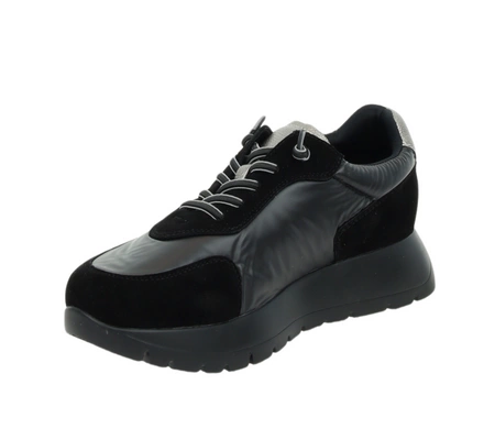 Czarne adidasy damskie na platformie jesienne VINCEZA