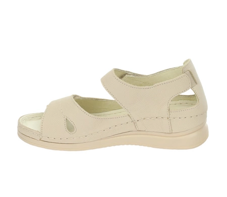 Eleganckie i komfortowe sandały damskie płaskie ze skóry naturalne z zakrytą piętą HELIOS