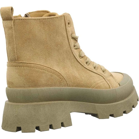 Botki damskie beżowe zamszowe nieocieplane NEWS