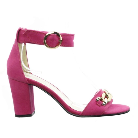 Sandały na słupku fuksja Azali Polskie