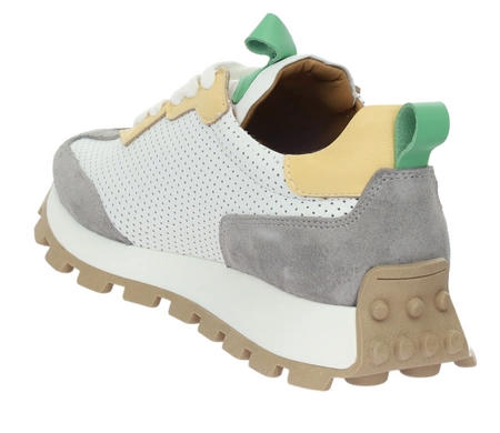 Skórzane kolorowe adidasy damskie oddychające na kauczukowej podeszwie MODO