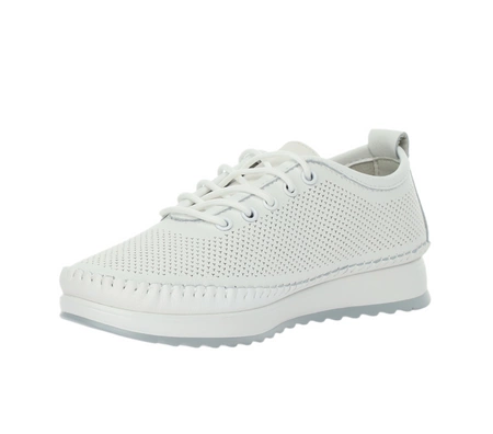 Wygodne, oddychające adidasy damskie skórzane buty białe VINCEZA