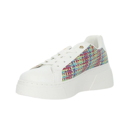 Modne kolorowe adidasy damskie sznurowane na białej platformie Mc Braun