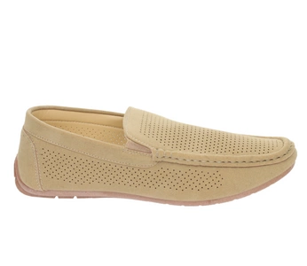 Zamszowe mokasyny męskie beżowe UNISOFT