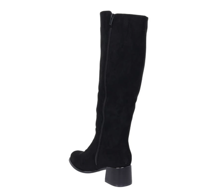 Czarne kozaki damskie zamszowe zimowe ocieplane Jezzi