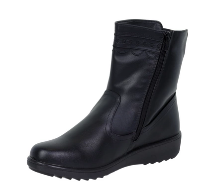 Komfortowe buty zimowe damskie na zamek na antypoślizgowej podeszwie UNISOFT