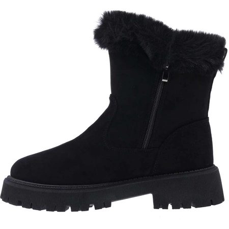 Czarne śniegowce damskie botki płaskie emu Jezzi