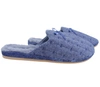 Niebieskie pantofle damskie po domu zimowe zabudowane kapcie American
