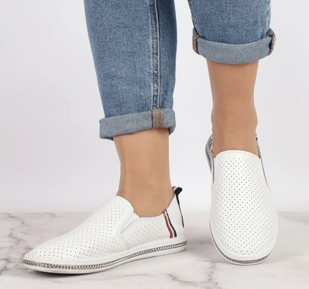 Tenisówki damskie białe mokasyny sportowe American Club