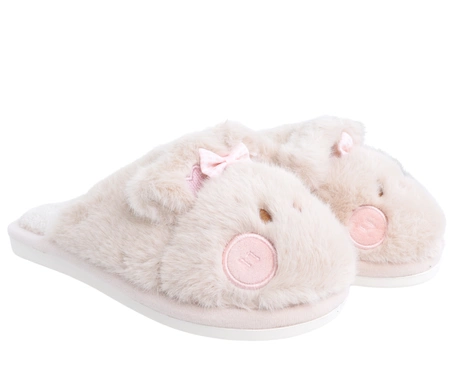 Ciepłe kapcie damskie puchate z uszami Króliczka