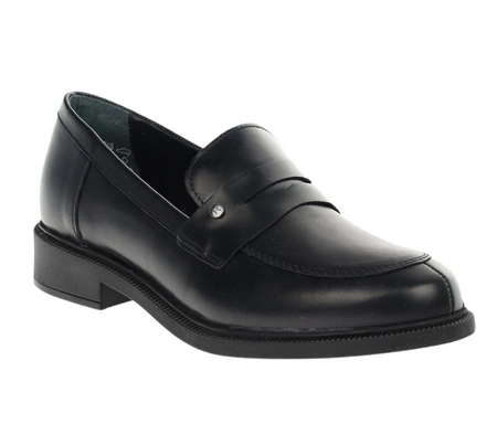 Czarne skórzane lordsy damskie od RYŁKO