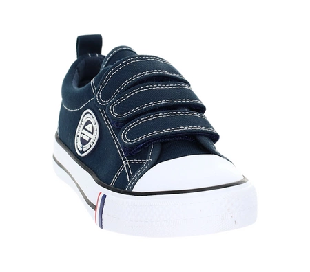 Granatowe trampki dziecięce na rzepy z białą podeszwą American Club