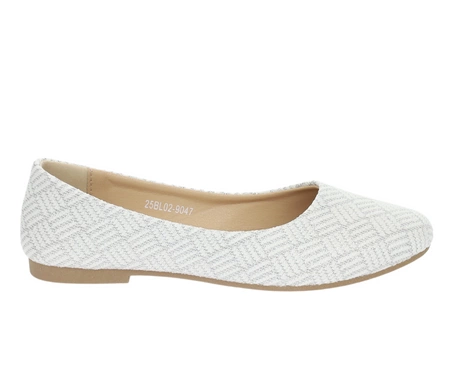Białe baleriny damskie czółenka płaskie ślubne Jezzi