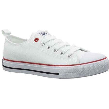 Białe trampki damskie na białej podeszwie American Club