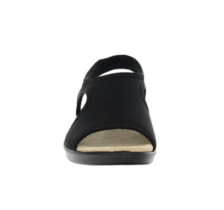 Czarne lekkie płaskie sandały damskie z elastyczną cholewką Jezzi