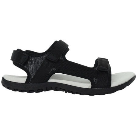 Czarne sandały sportowe młodzieżowe na rzepy ze skórzaną wkładką American Club