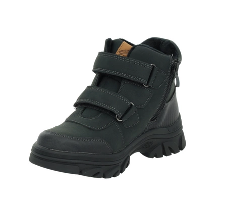 Buty chłopięce na zimę na rzepy ciepłe i wyższe do kostki American Club