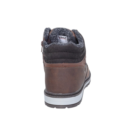 Brązowe buty zimowe męskie trzewiki ciepłe NEWS