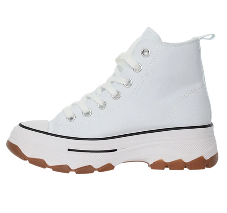 Wysokie białe trampki damskie na platformie adidasy NEWS