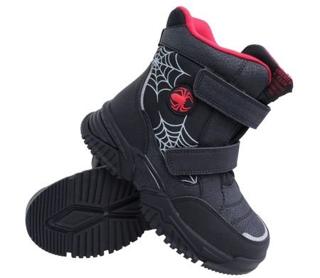 Buty zimowe chłopięce na rzepy ciepłe i wytrzymałe Spidermen American Club