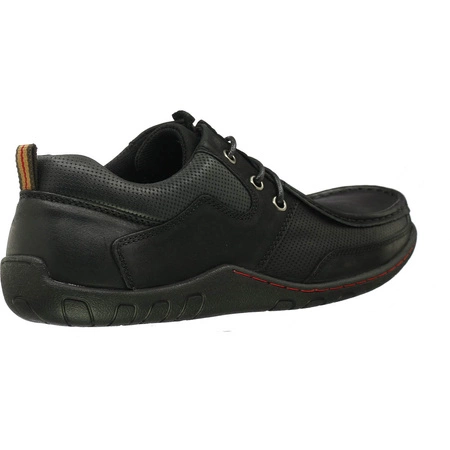 Półbuty męskie skórzane mokasyny sznurowane American Club